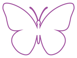 Simple magenta butterfly outline drawing graphic © Md