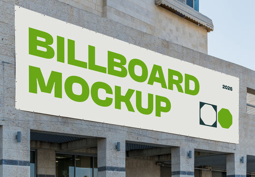 Wide Outdoor Billboard Mockup