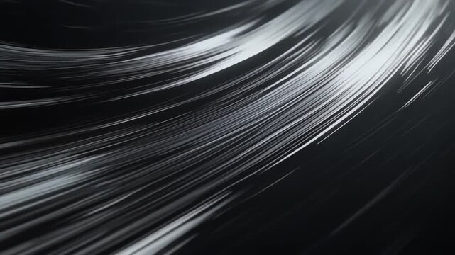 Bright silver strokes sliding charcoal background ultra clean subtle glow seamless futuristic cinematic surreal ethereal ambience cascading softly glowing abstract unique style loop variation one
