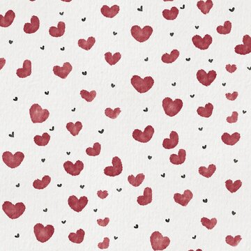Seamless doodle Hearts pattern 