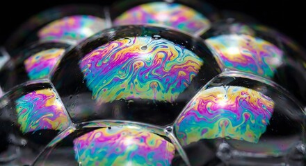 Abstract holographic iridescent geometric shapes background