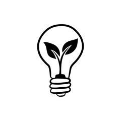 Green Energy Innovation Concept with Plant Inside Light Bulb