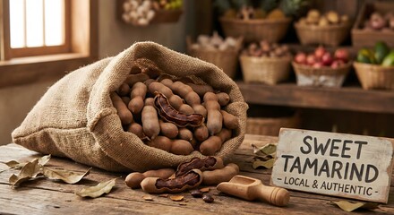 Sack of cocoa beans and pieces of chocolate
