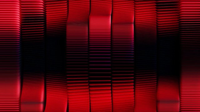 abstract background of animated red gradient 3d cards, 4k seamless loop