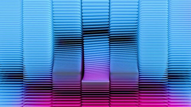 abstract background of animated colorful 3d cards, 4k seamless loop