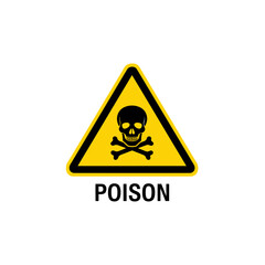 Obraz premium Poison Warning Sign Skull and Crossbones Danger Symbol Yellow Triangle