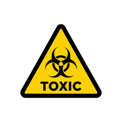Biohazard Toxic Warning Sign: Danger Symbol, Yellow Triangle, Black Border