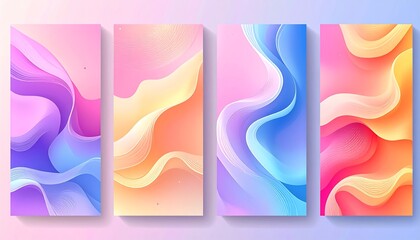 Obraz premium Colorful abstract gradient waves modern wall art high resolution background image