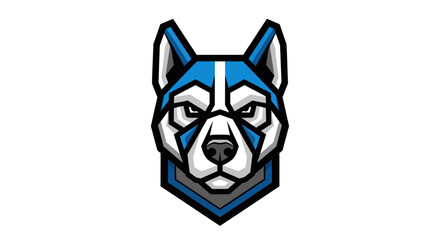 Geometric husky head illustration © Andre