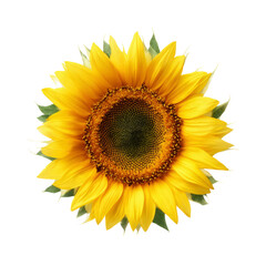 Fototapeta premium Vibrant sunflower bloom with transparent background nature art floral design