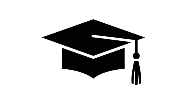 Minimalist graduation cap icon silhouette (mortarboard).