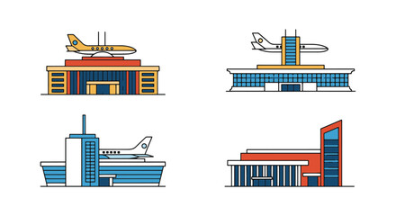 Airline Headquarters soft dynamic tone illustration