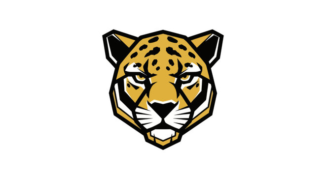 Geometric leopard head graphic