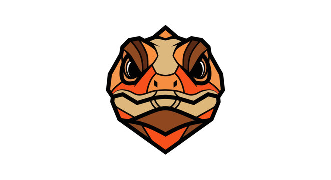 Geometric lizard head illustration