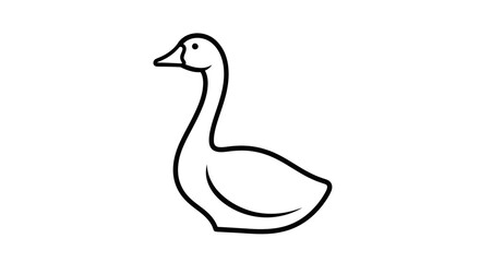 Fototapeta premium Simple swan bird outline vector illustration in minimal continuous line style elegant animal silhouette clean monoline drawing isolated on white background graceful water bird icon suitable for logo b