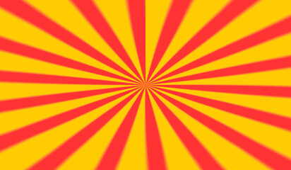 Fototapeta premium Abstract radial burst background with alternating red yellow rays, dynamic symmetrical starburst effect, and bold energetic modern layout