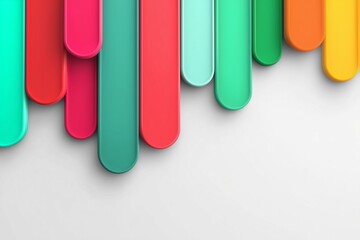 Abstract colorful rounded shapes on white background.