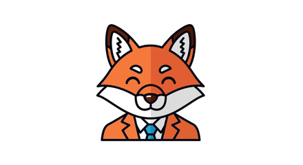 Obraz premium Smiling Cartoon Fox Character in Suit.