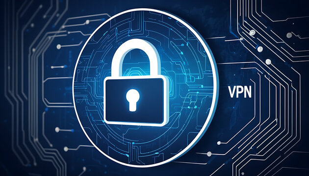 Advanced Virtual Private Network (VPN) Technology Depiction Showcasing Encrypted Tunneling, Secure Remote Access, Online Privacy Protection, Anonymity, and Cybersecurity Measures