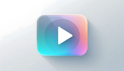 Glowing Graphic Play Button Icon Theme for Modern Multimedia Interfaces and Interactive Digital Platforms