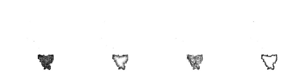 Fototapeta premium Sketch Jakarta Raya outline map design set