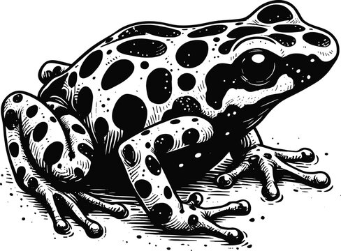 Simple Frog Outline Poison Dart Frog linework sketch hand drawn pen drawing vector illustration svg