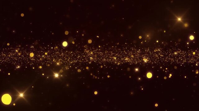 Cinematic animation radiant gold particles gently drifting shimmering deep background seamless futuristic surreal ethereal ambience cascading softly glowing abstract unique style ultra realistic loop
