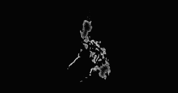 Sketch Philippines outline map animation - smooth progressive reveal