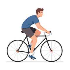 Obraz premium Man Cycling on Bicycle, Healthy Lifestyle, Outdoor Activity, Sports Icon