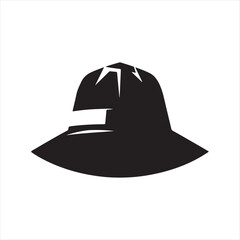 rain hat vector silhouette line art logo design collection