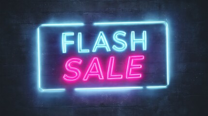 Obraz premium Flash sale neon sign discount offer high resolution photo
