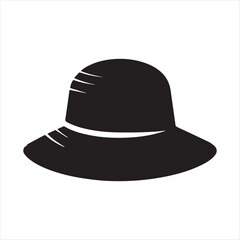 rain hat vector silhouette line art logo design collection