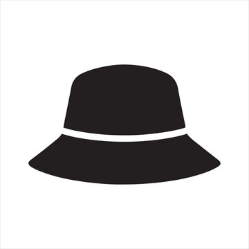 rain hat vector silhouette line art logo design collection