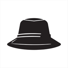 rain hat vector silhouette line art logo design collection