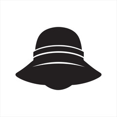 rain hat vector silhouette line art logo design collection