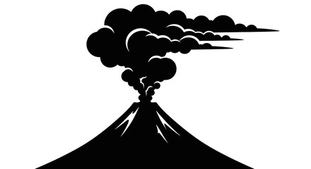 Volcano Eruption Smoke Silhouette. © Suro