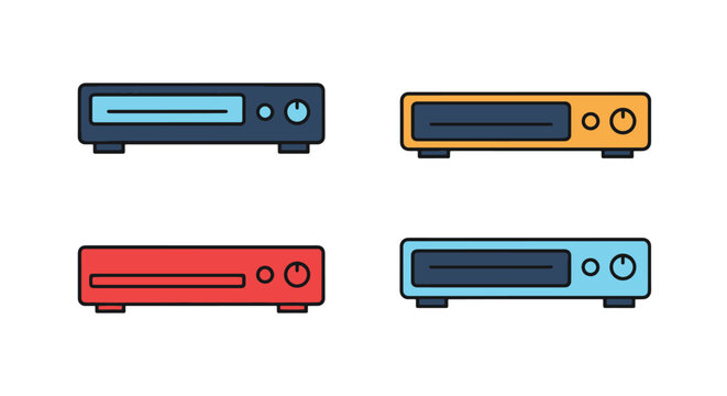 Blu Ray Player Line minimal abstract style vector