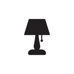 Bed room lighting lamp icon silhouette vector design art illustration.