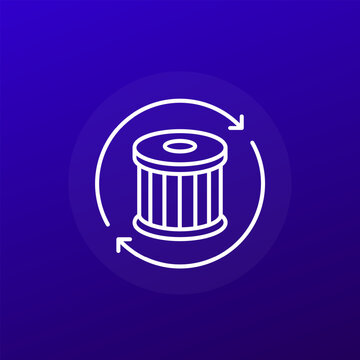 car filter replacement icon, line design