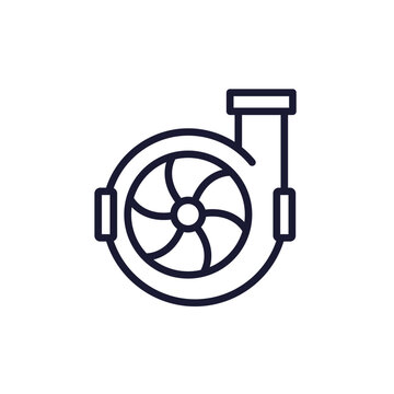 centrifugal pump line icon on white