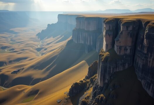 Escarpment Steep Slope Ridge Dividing Flat Plains Dramatic Geologic Feature