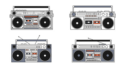 Boom Box Line art creative smooth abstract vector © Amena