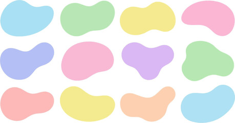 Pastel organic blob shapes collection