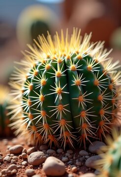 Incredible Xerophyte Adaptations Detailed Cactus and Succulent Close-Up