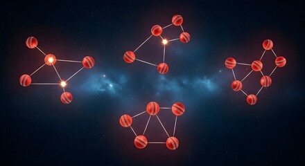 Cricket balls forming molecular structures in space