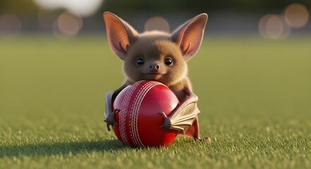 Cute bat-eared fawn plays cricket with adorable expression