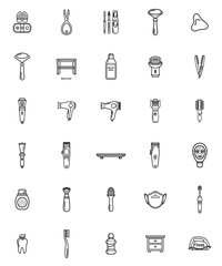 Minimalist bathroom icons set