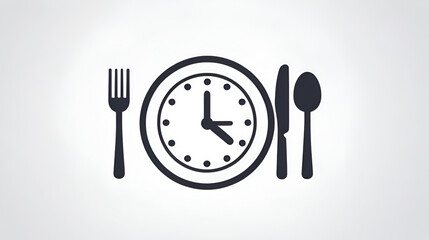 Lunch time icon for logo, vector sign symbol for design