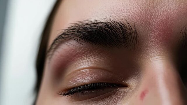 Close-up of a persons eyebrows in natural light