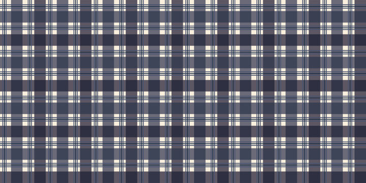 Seamless Navy and Cream Windowpane Plaid Pattern, Minimalist Masculine Checkered Texture for Professional Suiting, Business Stationery, and Decor